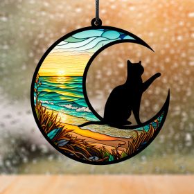 1pc color commemorative cat and dog UV printed acrylic hanging decoration for home window decoration pendant (Color: TYU402)