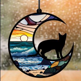 1pc color commemorative cat and dog UV printed acrylic hanging decoration for home window decoration pendant (Color: TYU401)